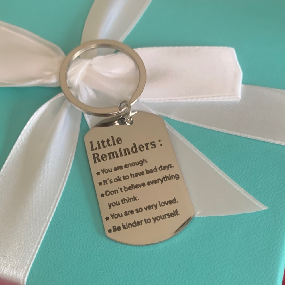 Silver Inspirational Keychain you are enough 518